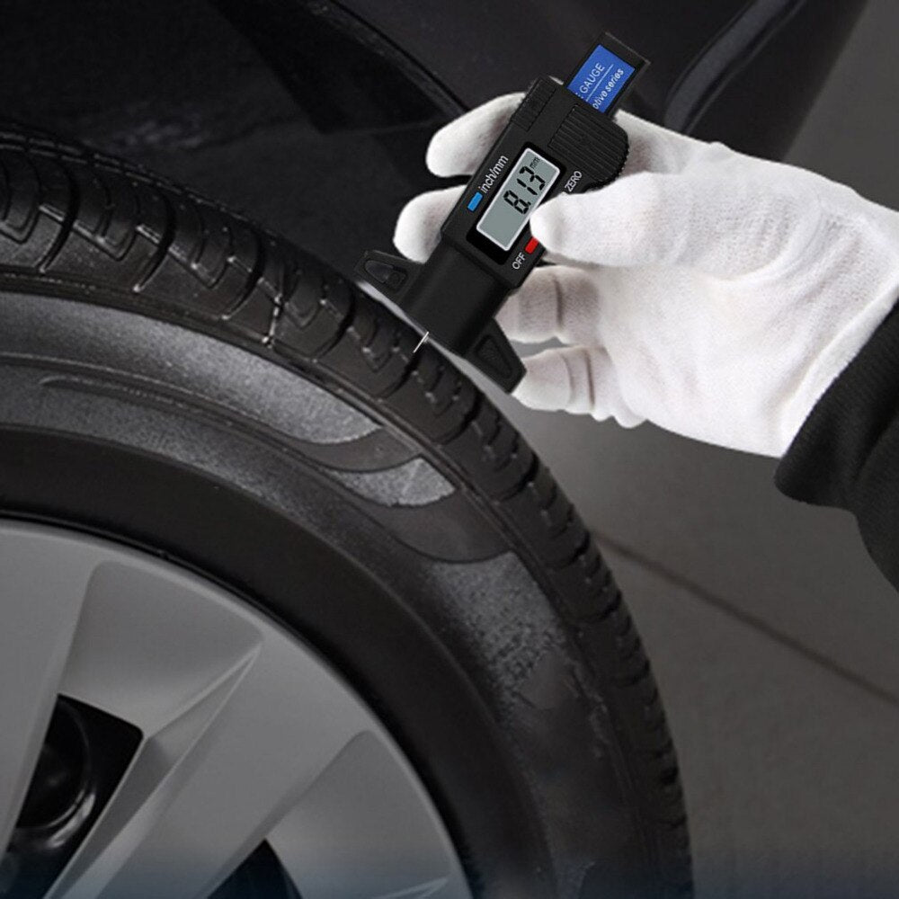 Digital Car Tire Tread Depth Tester 0-25mm Tyre Tread Depth Gauge Meter Measurer Tool Caliper LCD Display Tire Measurement