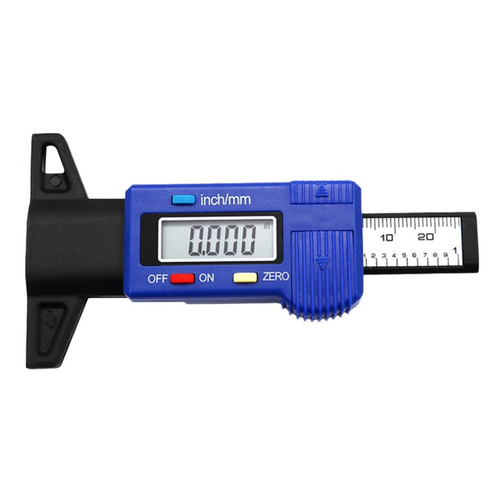 Digital Car Tire Tread Depth Tester 0-25mm Tyre Tread Depth Gauge Meter Measurer Tool Caliper LCD Display Tire Measurement