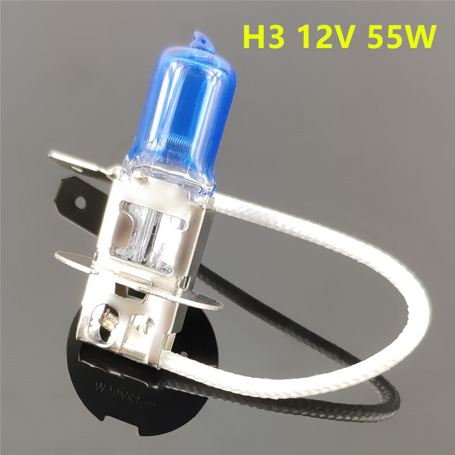 Voiture Lumière H1 H3 H4 H7 H8 H9 H11 9005 HB3 9006 HB4 Auto lampe halogène ampoule Antibrouillards 55W 100W 12V Super Blanc Phares Lampe
