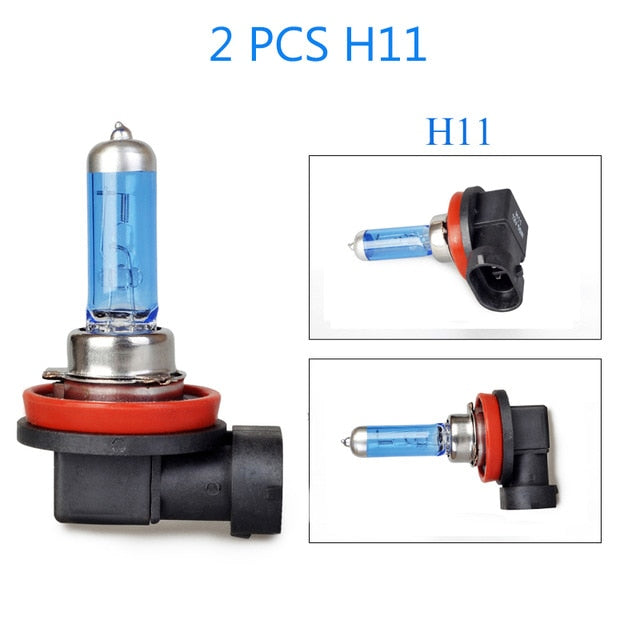 2 PCS Date super lumineux 55w voiture H4 H7 H11 H1 9005 9006 HB3 HB4 Lampe halogène Prise d'origine auto phare ampoule 5500k blanc