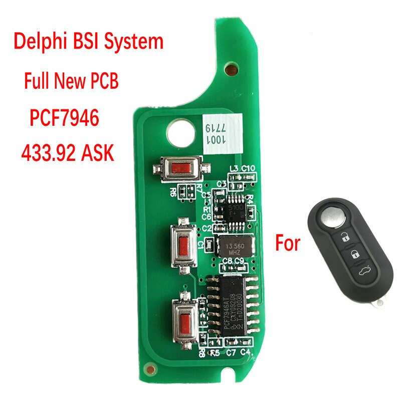 Clé à distance de voiture Datong World pour Fiat 500L MPV Ducato Citroen Jumper Peugeot Boxer 2008-2015 433.92 ASK PCF7946 clé intelligente de voiture