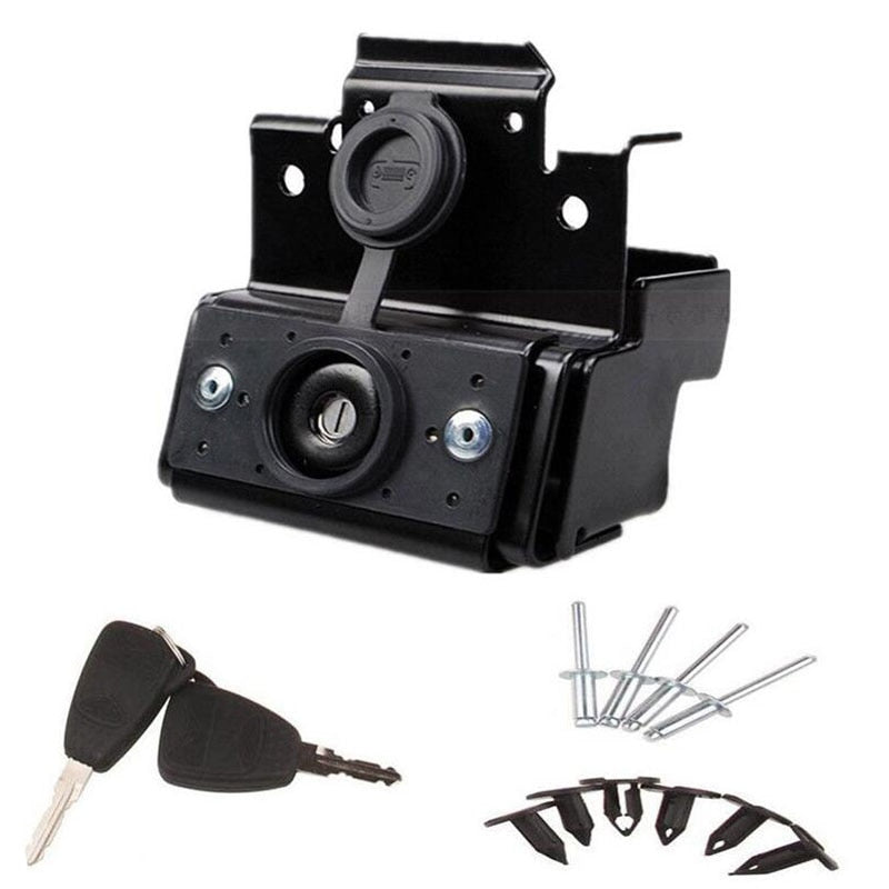 For Jeep Wrangler JK 07-18 Grille Hood Lock Kit Front Engine Compartment Hood Cover Anti-Theft Assembly locking Hood Catch