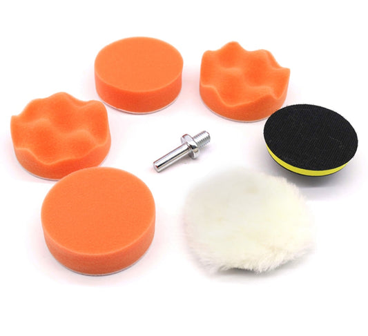 Car Sponge Polishing Pad Set Polishing Buffer Waxing Adapter Drill Kit for Auto Body Care Headlight Assembly Repair