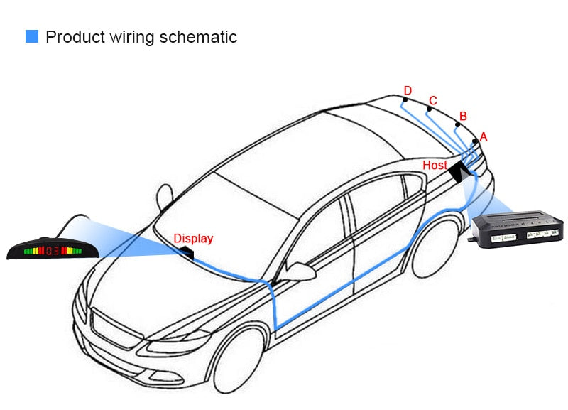 Eunavi 1set Auto Parktronic Led Parking Sensor Kit 4 6 8 Sensors For All Cars Reverse Assistance Backup Radar Monitor System