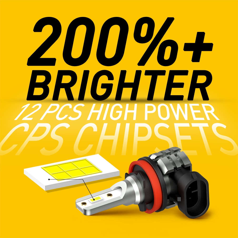 AUXITO 2x 2000LM H8 H11 H16JP LED Canbus 9005 HB3 9006 HB4 LED Antibrouillard Pour BMW VW Benz Audi A3 8P A4 B8 B6 A6 C6 C7 BMW E60 E90