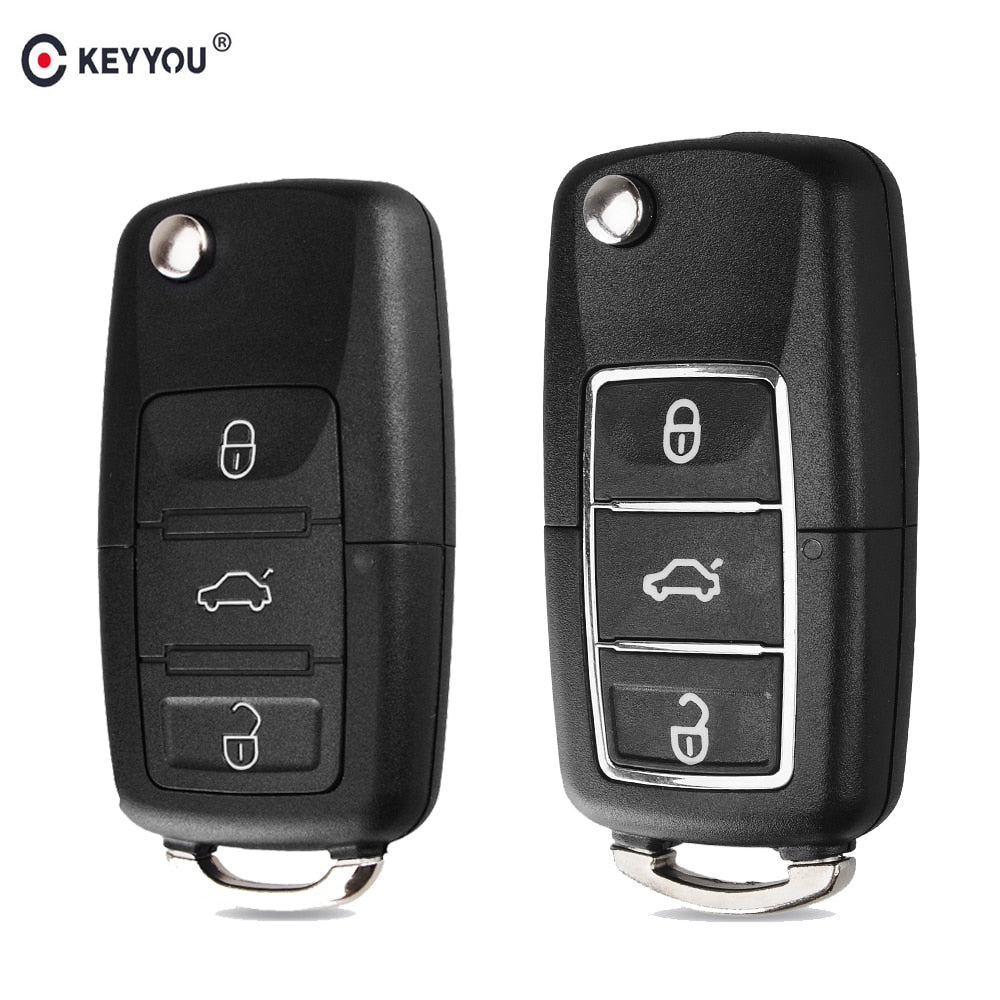 Coque de clé de voiture pliante pour Volkswagen Vw Jetta Golf Passat B5 B6 coccinelle Polo Bora Caddy MK5 Skoda boîtier à distance à 3 boutons