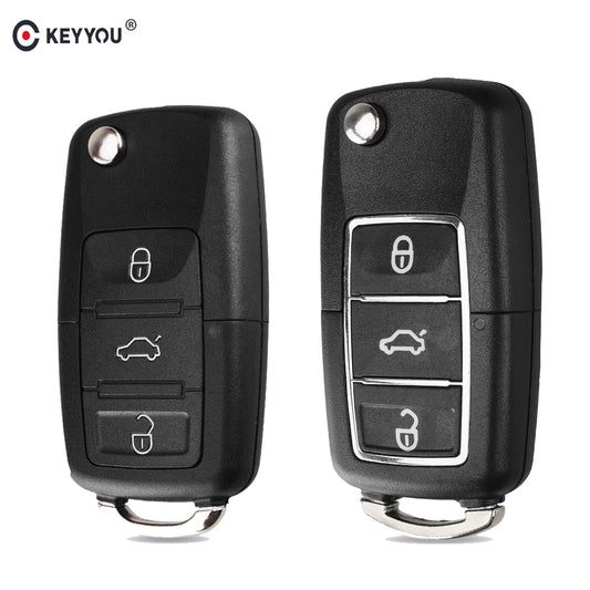 Flip Folding Car Key Shell For Volkswagen Vw Jetta Golf Passat B5 B6 Beetle Polo Bora Caddy MK5 Skoda 3Button Remote Case