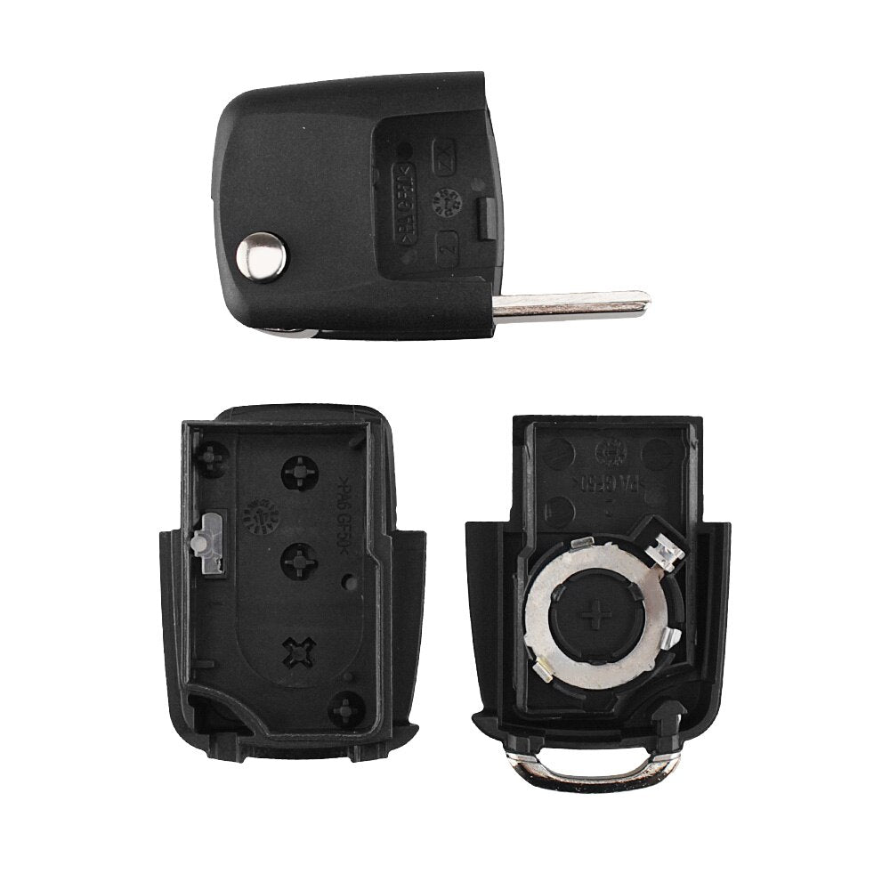 Coque de clé de voiture pliante pour Volkswagen Vw Jetta Golf Passat B5 B6 coccinelle Polo Bora Caddy MK5 Skoda boîtier à distance à 3 boutons