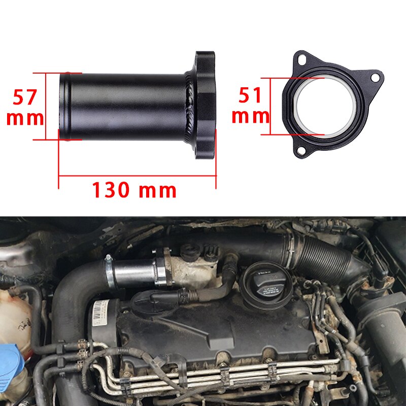 57MM Diesel EGR Delete Valve Pipe For VW AUDI SEAT SKODA