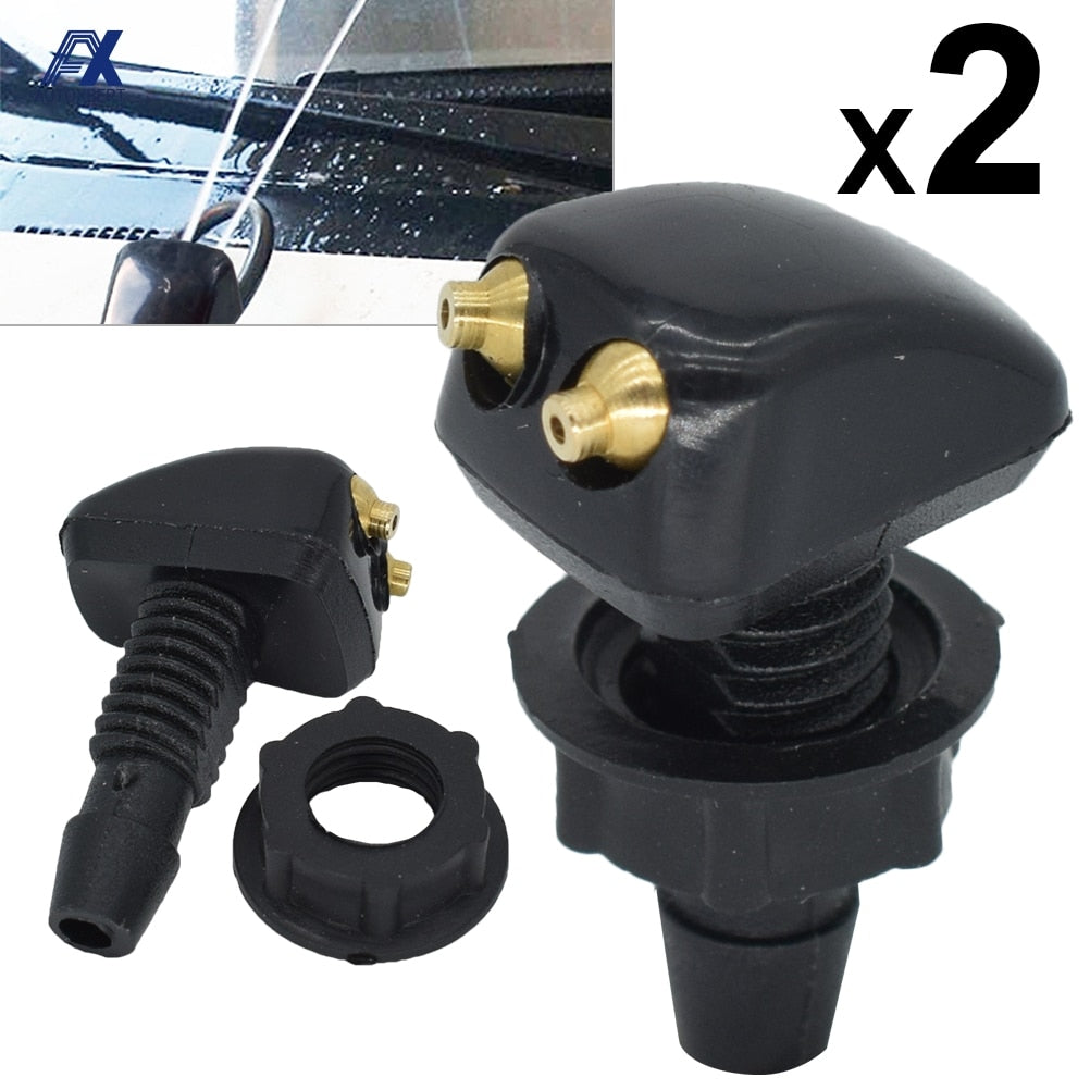 2X Front Windscreen Universal Washer Jet Wiper Nozzle Water Spray DIY Kit For VW Ford Renault Volvo Peugeot