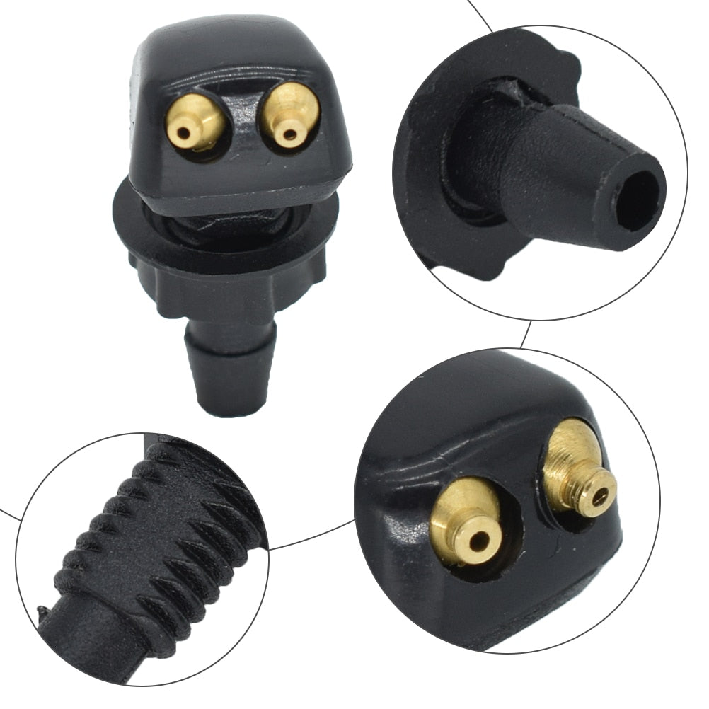2X Front Windscreen Universal Washer Jet Wiper Nozzle Water Spray DIY Kit For VW Ford Renault Volvo Peugeot