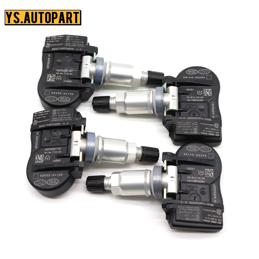 52933-D4100 For Hyundai ELANTRA GRANDEUR I30 FASTBACK IONIQ KONA Tire Type Pressure Monitor System Sensor 52933-F2000 433mhz