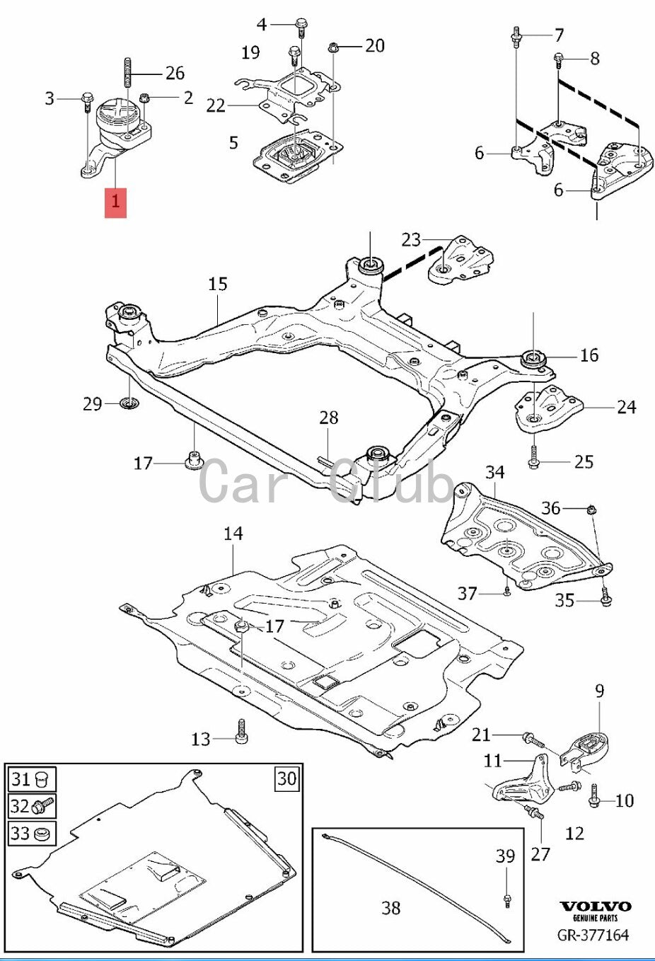 31277689 Engine Motor Transmission Mount Kit Engine Mount For Volvo S80 V70 S60 V60