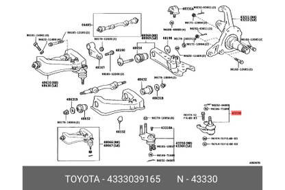 43330-39165  Front Upper Suspension Ball Joint  4333039165 FOR TOYOTA HILUX  4RUNNER