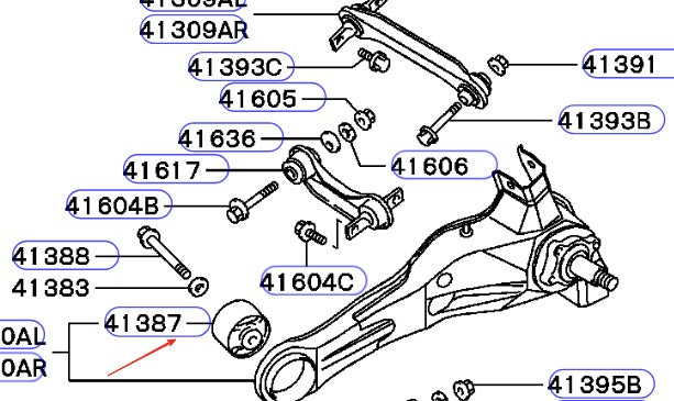 CAB35364,MR102063,MB809262,MB809262,MR102063 Control Arm Bushing For MITSUBISHI LANCER 93-