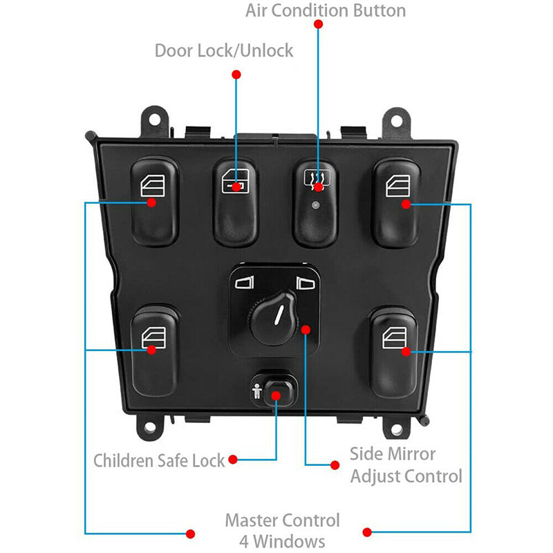 1638206610 A1638206610 Electric Power Window Master Switch for Mercedes Benz W163 ML320 ML400 ML430 ML500
