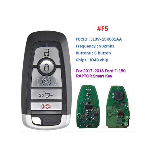 164-R8166  M3N-A2C93142600  5 Button Ford F-Series Proximity Smart Key Peps Fcc