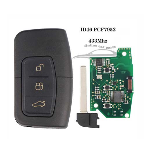 1698112 / 3M5Z-15K601-G / 3M5T-15K601-DC Ford Focus C-Max Mondeo Kuga 2008-2011 Clé à distance intelligente 433 Mhz