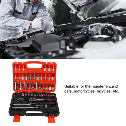 53 Pcs Portable Auto Repair Tool Kit Case Home Garage Mechanics Tool For Cars Motorcycles Bicycles Maintenance