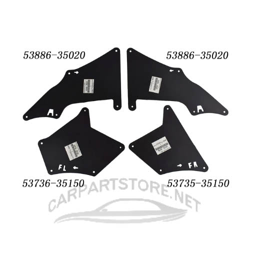 53886-35020, 53885-35020, 53736-35150 53735-35150 Toyota SEAL Lot de 4 pare-éclaboussures pour Toyota 4Runner FJ CRUISER LAND CRUISER PRADO Fender Liner Tablier Splash Seal Mud Flap Flap Guards Liners