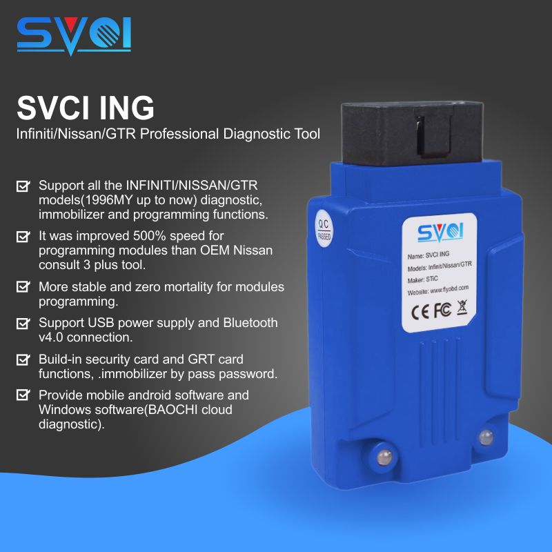 SVCI ING Nissan Infiniti GTR Diagnostic Tool Replace Consult III Plus Support Programming