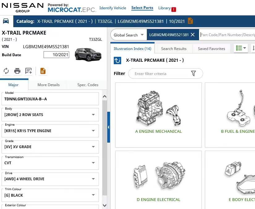 Microcat EPC Nissan [2022] Catalogue de pièces en ligne