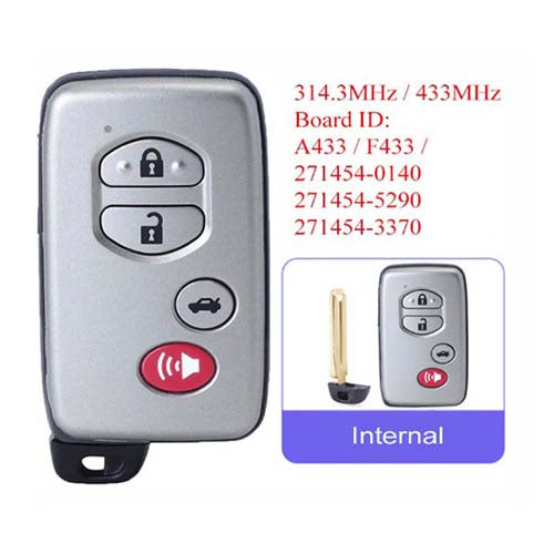 89904-06041 89904-33181 89904-33310  89904-33430  89904-33431 Smart Card Remote Key Fob for Toyota Prado Venza