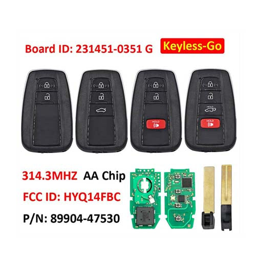 89904-47530 8990447530 HYQ14FBC Smart Remote for Toyota Prius ZVW50