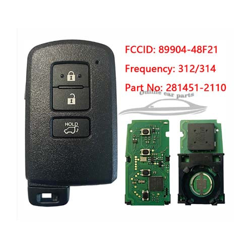 89904-48F21 8990448F21 281451-2110 Toyota Land Cruiser 2016 HARRIER  Smart Keys Remote 315MHz