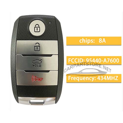 95440-A7600 95440A7600 Kia Forte 2017-2018 Smart Remote Key 4 Buttons FSK 433.92MHz