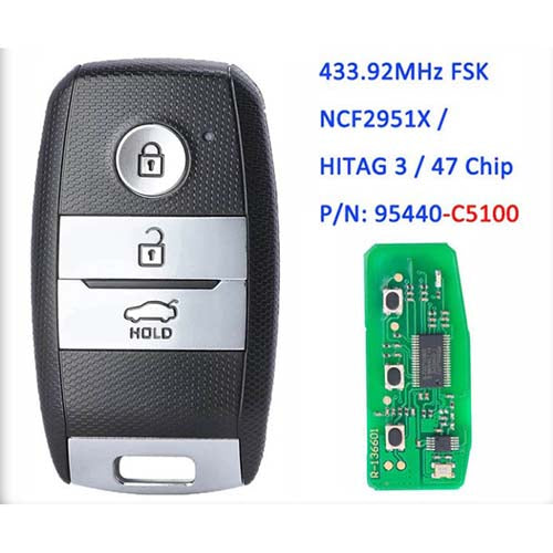 95440-C5100 95440C5100 KIA Sorento Smart Remote Key 3 Buttons 433MHz ID47