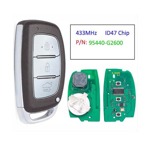 95440-G2600 95440G2600 Hyundai Ioniq 2019 Clé à distance intelligente 3 boutons 433 MHz 47 puces