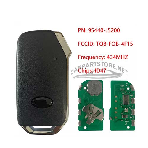 95440-J5200 95440J5200 Kia Stinger Smart Key 4Buttons 433MHz MSIP-CRS-HMO-FOB-4F15 TFKB1G0018