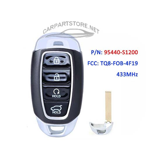 95440-S1200 433MHz for Hyundai Santa Fe Smart Keyless Remote Key Fob 4 Button TQ8-FOB-4F19