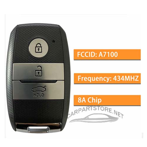95440-A7100 95440A7100 Clé intelligente Kia Cerato, Forte 2013+, 3 boutons 433 MHz