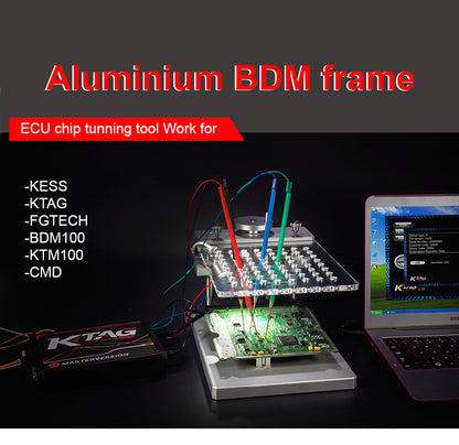 Cadre BDM en aluminium avec LED avec 4 sondes et maille + 22 pièces adaptateurs de sonde BDM ensemble complet pour KESS Dimsport KTAG