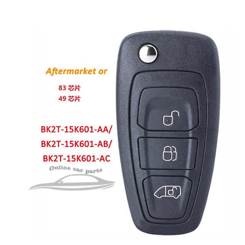 BK2T-15K601-AA/ BK2T-15K601-AB/ BK2T-15K601-AC Ford Transit Custom / Transit 3 Bouton Flip Key Fob