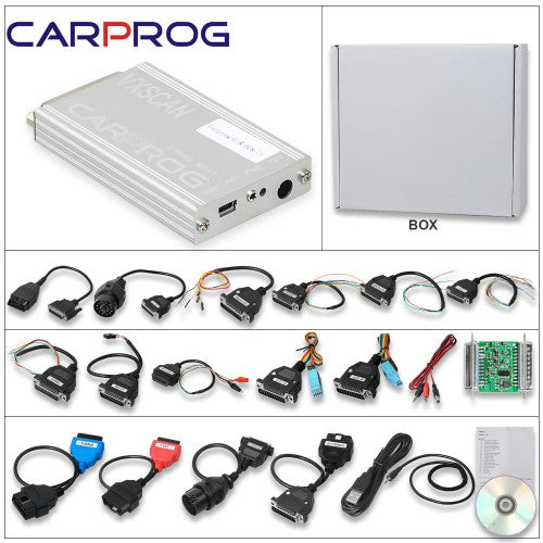 Carprog Full Perfect Online Version  airbag reset tools with All 21 Adapters Including Full Authorization