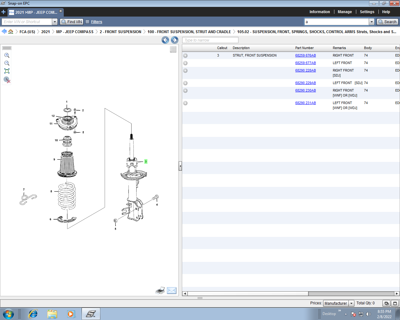 Chrysler Snap On EPC5 Parts catalog FCA  2022