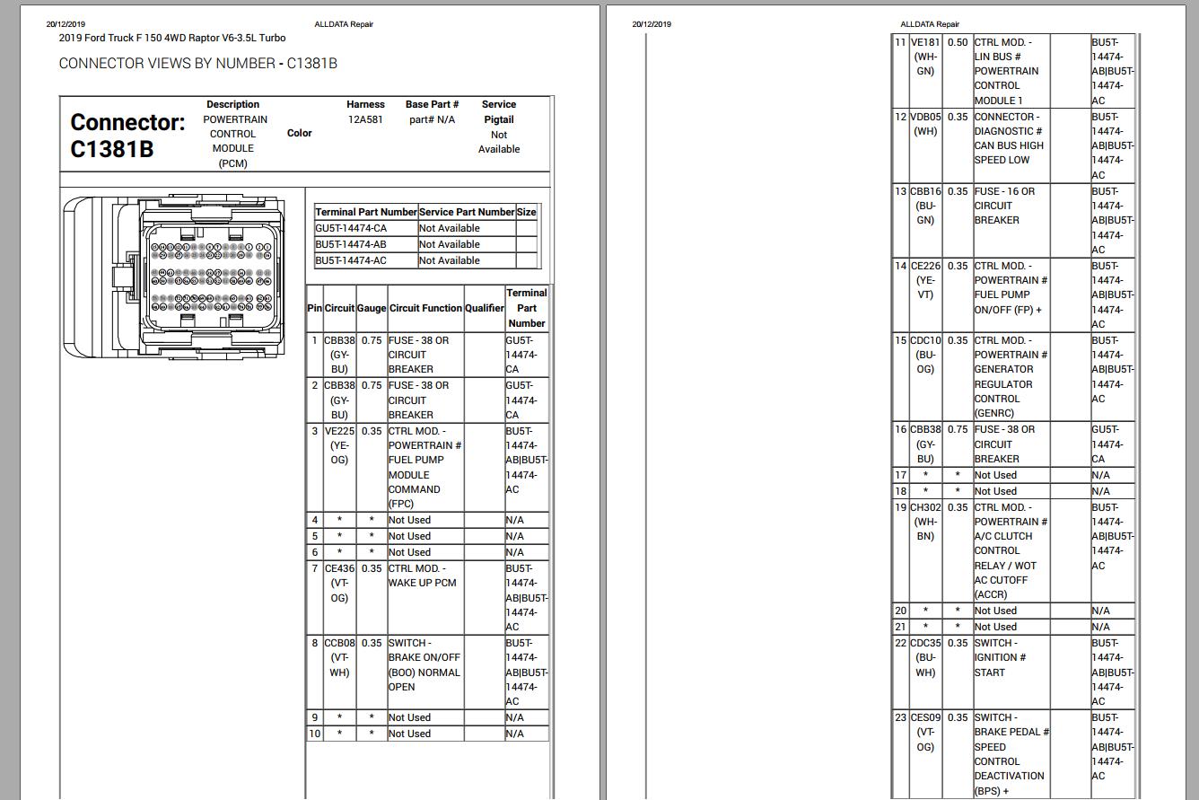 FORD Ranger Raptor PDF 2021 Service Manual, Wiring Diagram, Pinout DVD ...