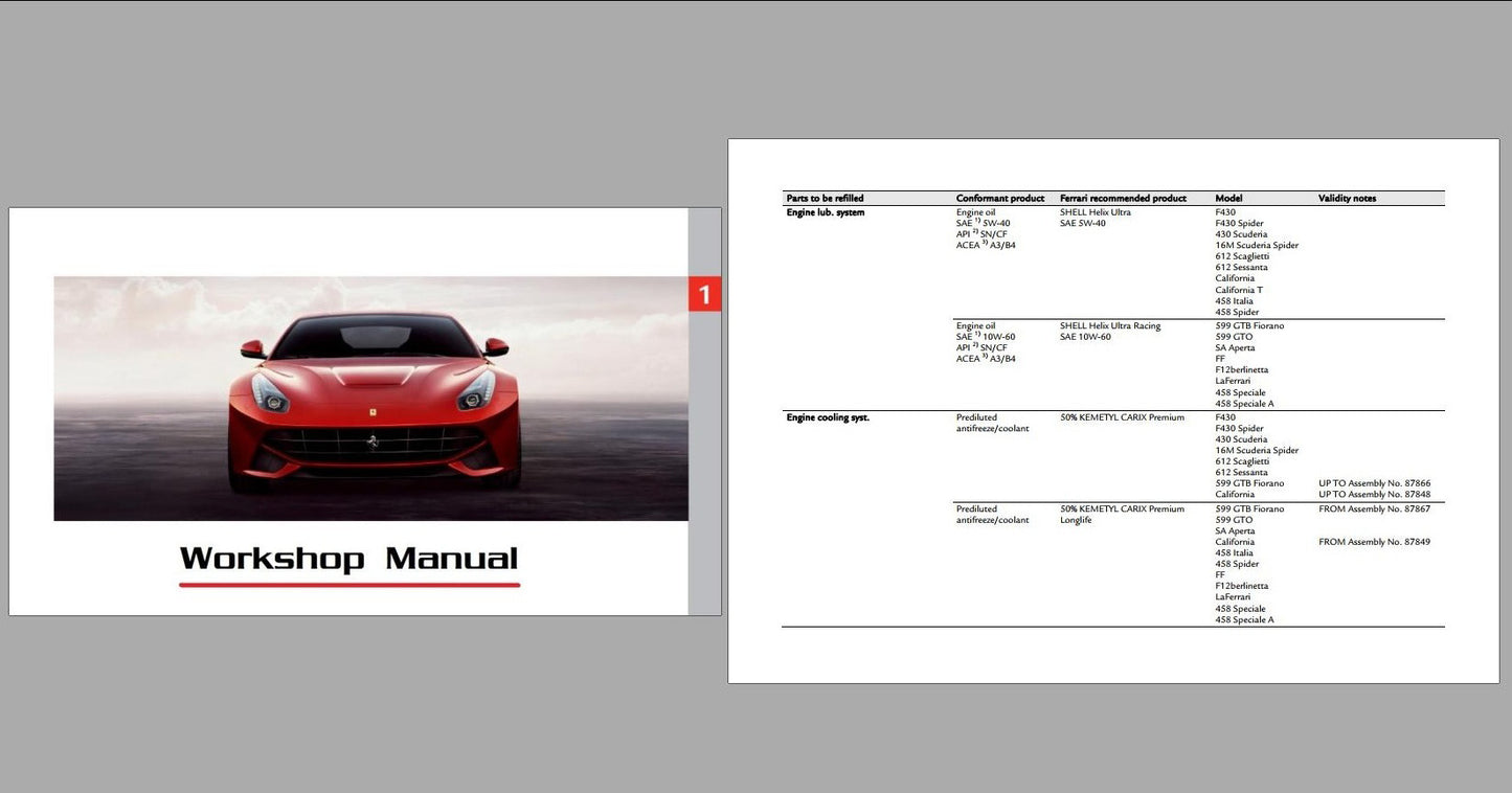 Ferrari Full Set Workshop Manual DVD 6,4Gb PDF