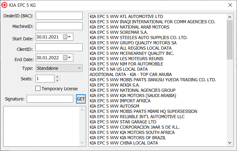 GMIO, GMNA, CHRYSLER, FORD, HYUNDAI, KIA, ISUZU SNAPON EPC5 Keys Snap-on Catalogs License  KEY General Motors GMNA Chrysler Pais4   Suzuki Worldwide EPC5 Genesis USA