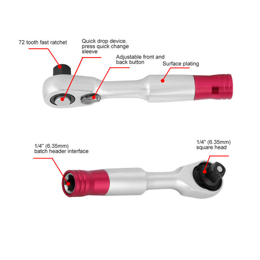 85mm Universal Wrench Set Socket Sleeve Ratchet 1/4 Bushing Spanner Magic Grip Tool Multifunction Socket Wrench