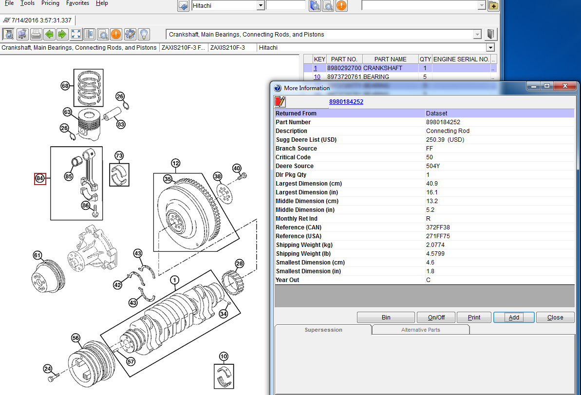 Hitachi PartsManager Pro v6.5.5 Parts Catalog 2016  spare parts