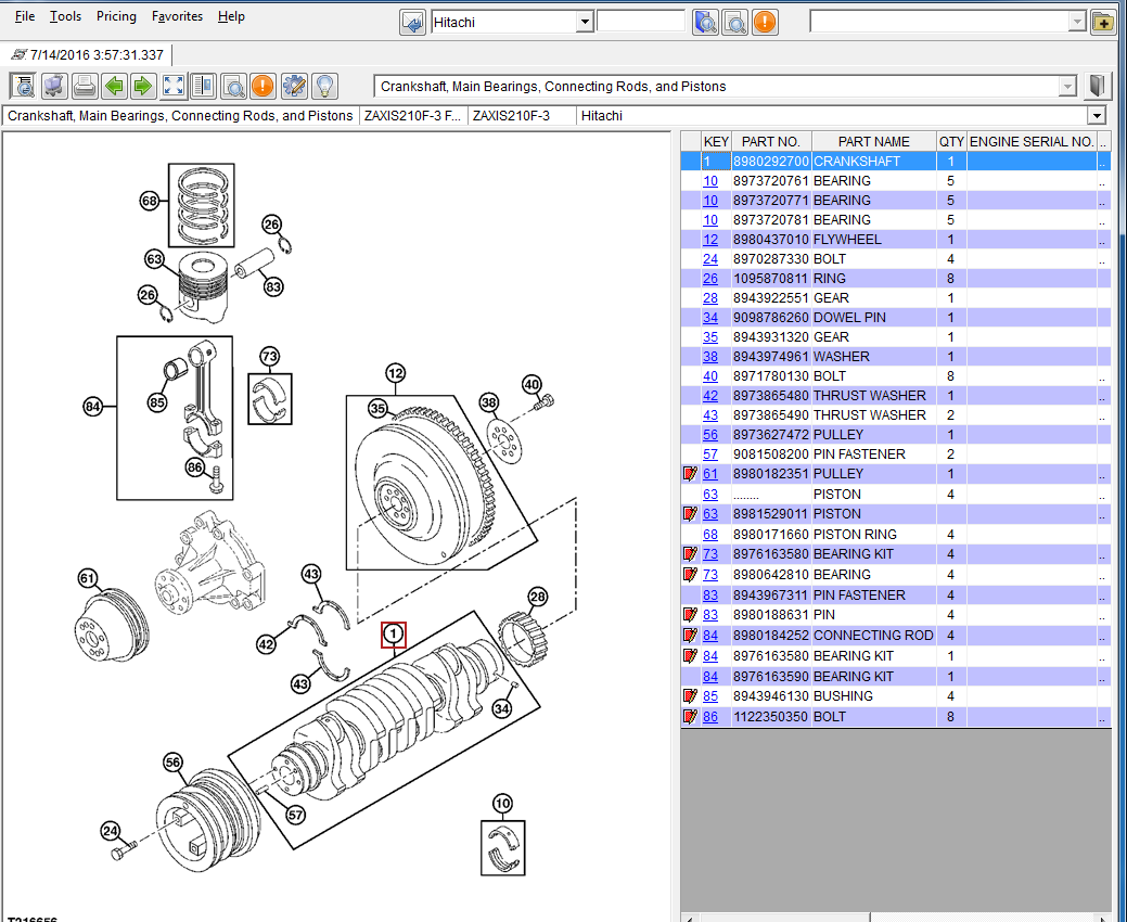 Hitachi PartsManager Pro v6.5.5 Parts Catalog 2016  spare parts
