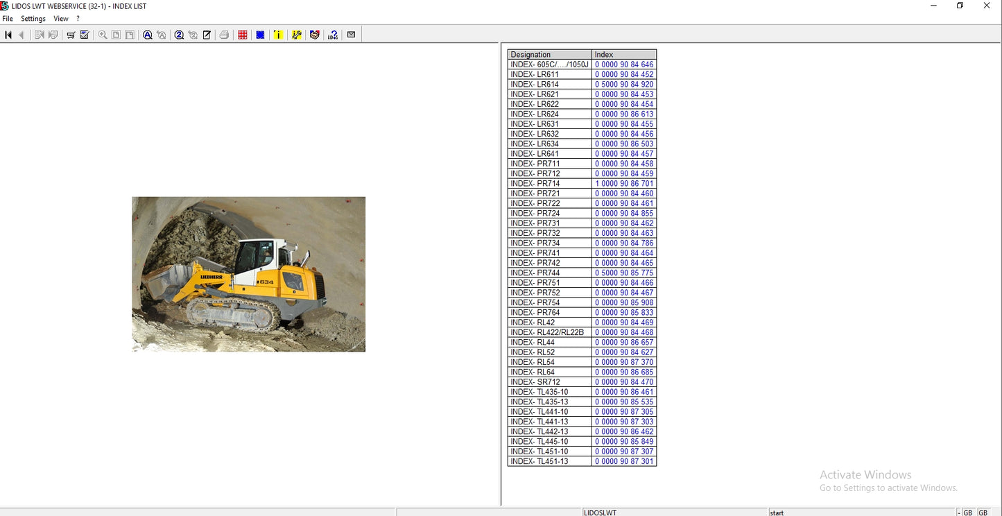 Liebherr Lidos Online Updated 01.2022 COT LBH LFR LHB LWE LWT EPC  Service Document DVD