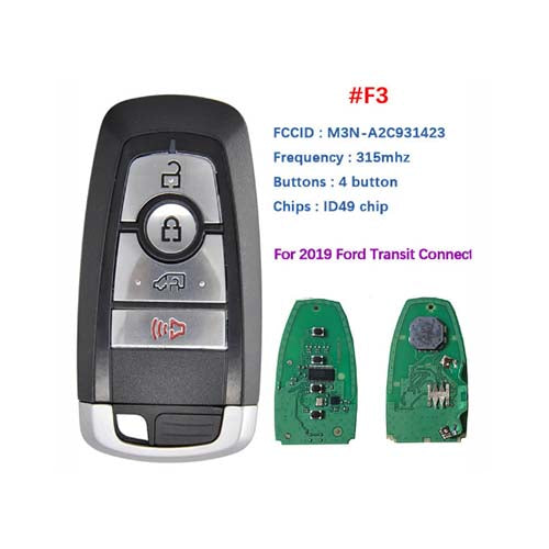 164-R8197 4 boutons Ford Proximity Smart Key Peps Fcc M3N-A2C931423 