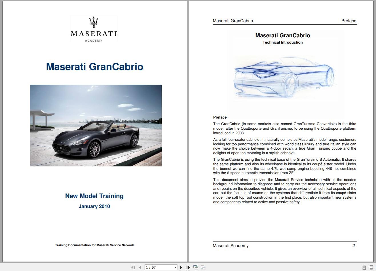 Maserati Collection Some Model Workshop Manual Manuel de formation