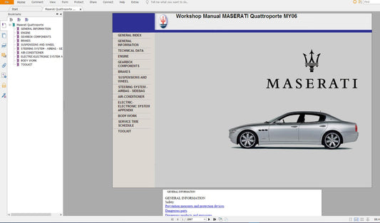 Maserati Collection Some Model Workshop Manual Manuel de formation