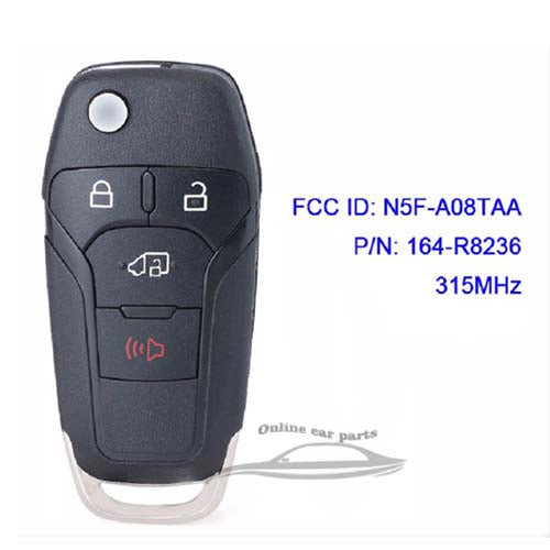 Ford Fusion Flip Remote Key 3 1 Button 315MHz HU101 Blade N5F-A08TAA